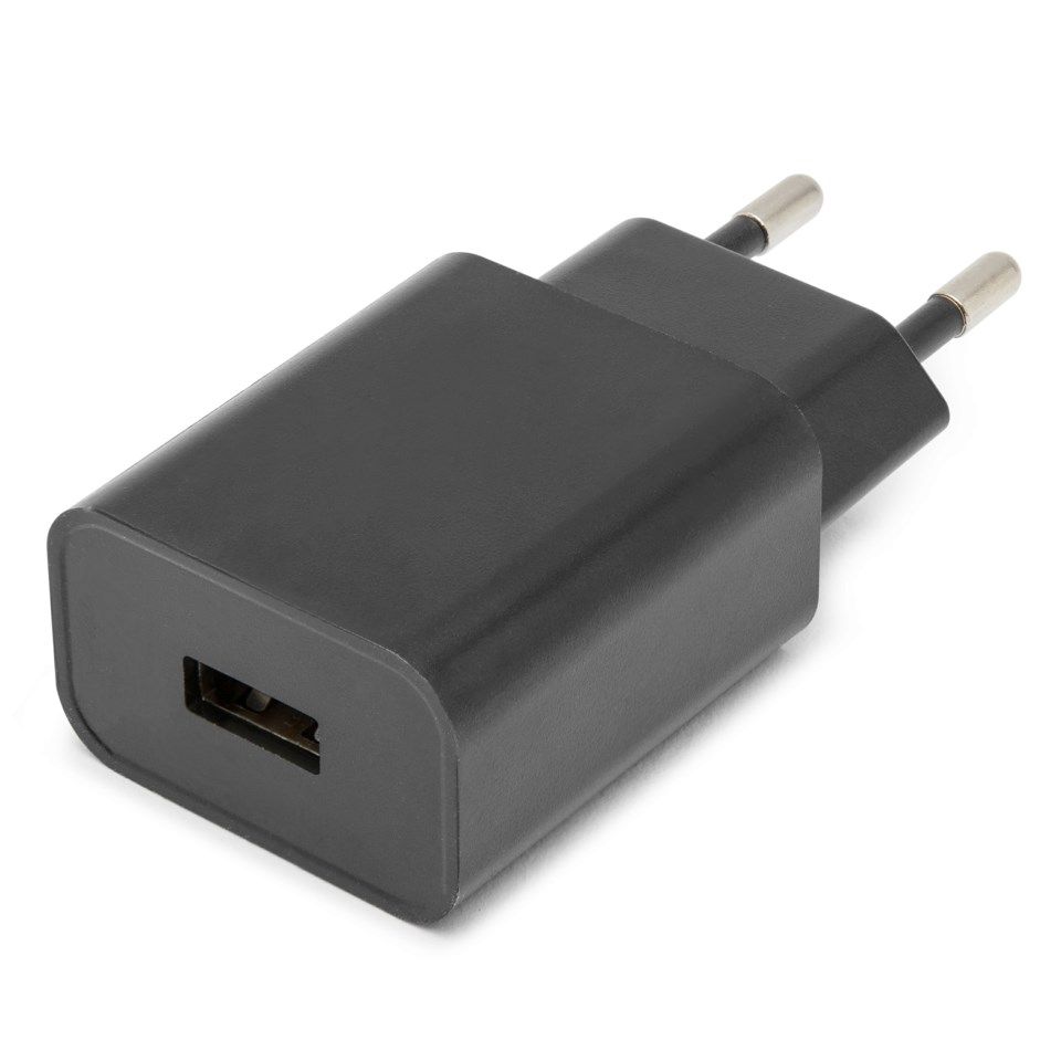 Linocell Mini USB-lader 2,4 A - Hvit Svart