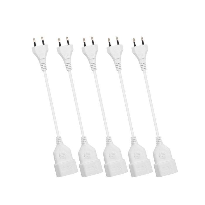 Luxorparts Förlängningskabel Ojordad (EU) 15 cm 5-pack