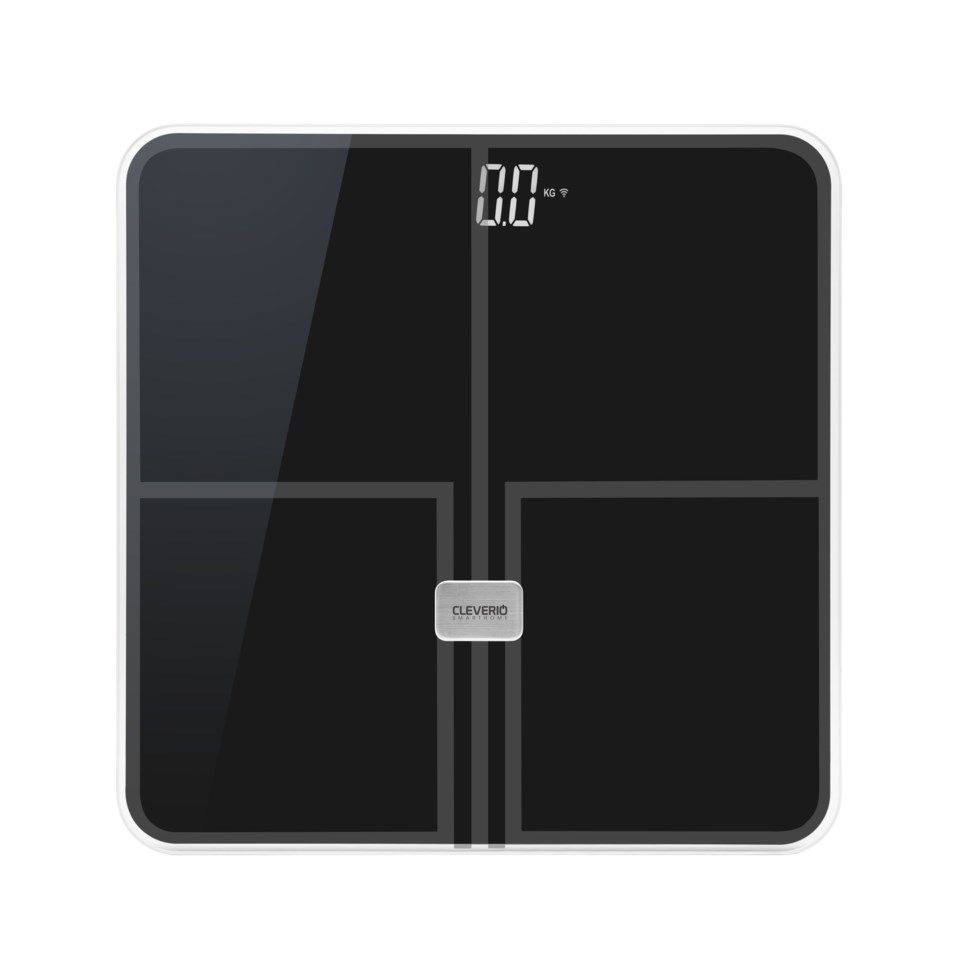Cleverio Smart Scale Personvekt med wifi Svart