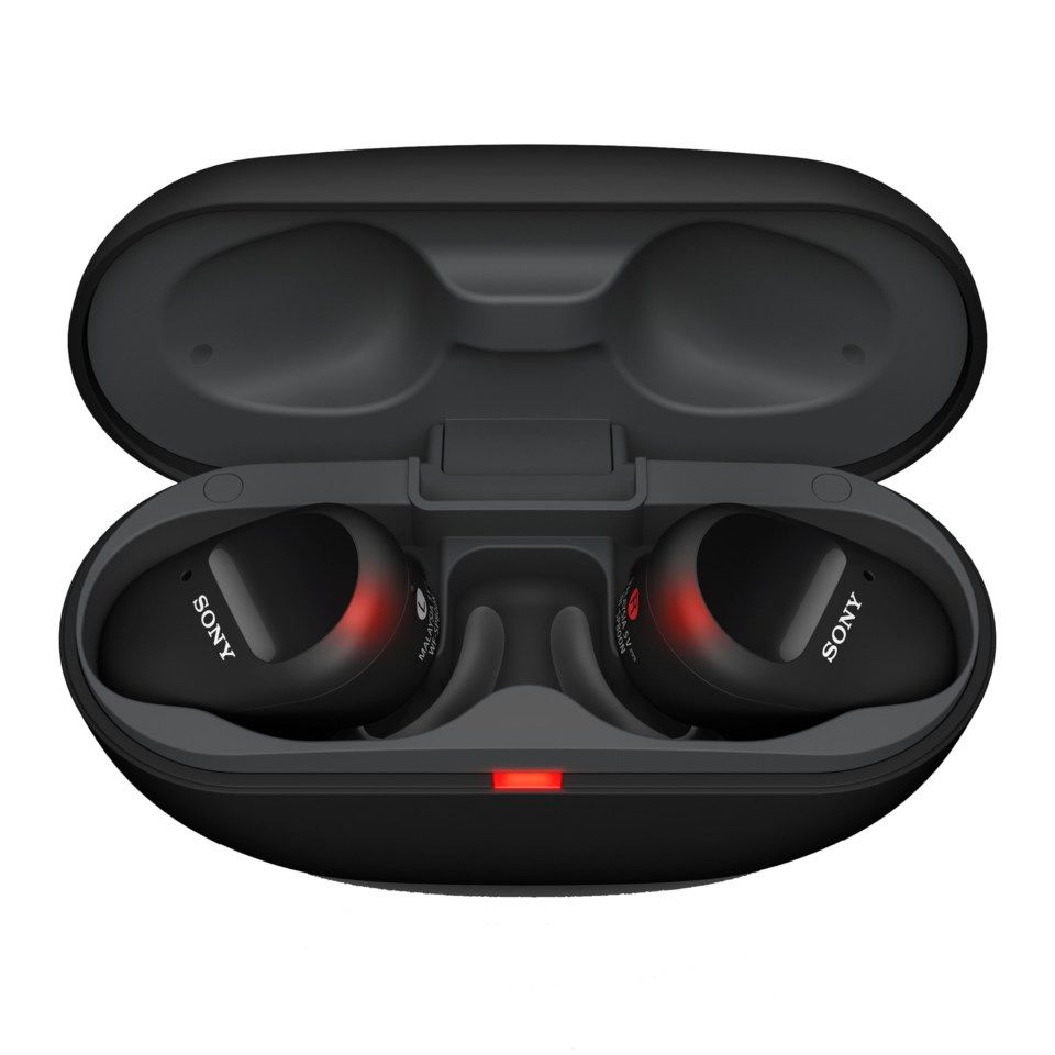 Sony WF-SP800N trådlösa hörlurar för träningen Svart