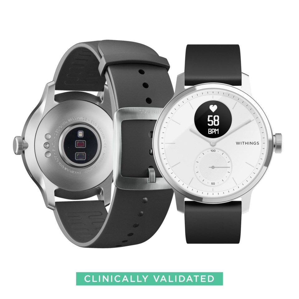 Withings Scanwatch Smartklokke med klassisk urtavle 42 mm Hvit