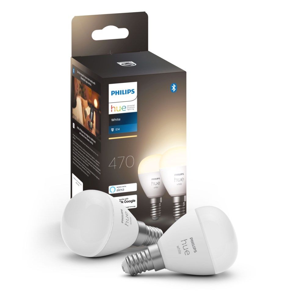 Philips Hue Luster Smart LED-lampa E14 470 lm 2-pack