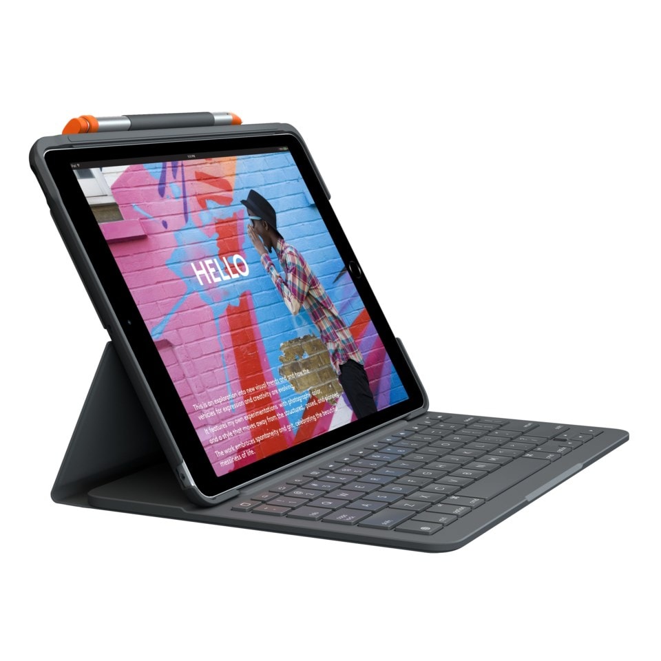 Logitech Slim Folio Tangentbordsfodral för iPad 10,2