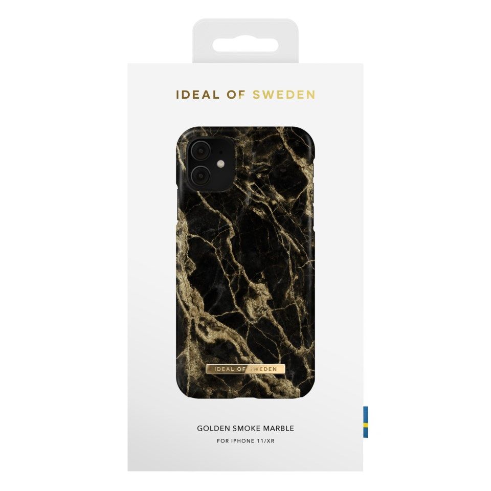 IDEAL OF SWEDEN Mobilskal för iPhone Xr och 11 Golden Smoke Marble