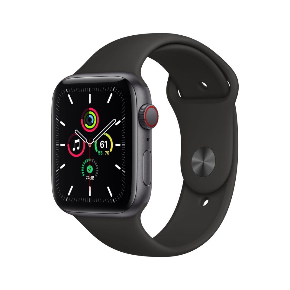 Apple Watch SE (GPS + Cellular) 44 mm Space Grey/Svart - Apple Watch