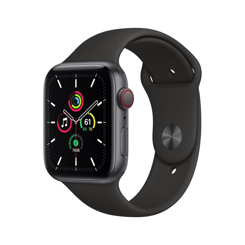 Apple Watch SE (GPS + Cellular) 44 mm Space Grey/Svart - Apple Watch Series SE | Kjell.com