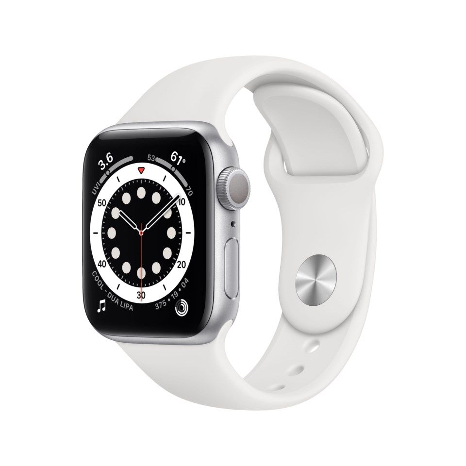 Apple Watch Series 6 (GPS) 40 mm Sølv/Hvit
