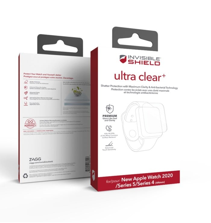 Invisible Shield Ultra Clear+ Skärmskydd för Apple Watch 5/6/SE 44 mm