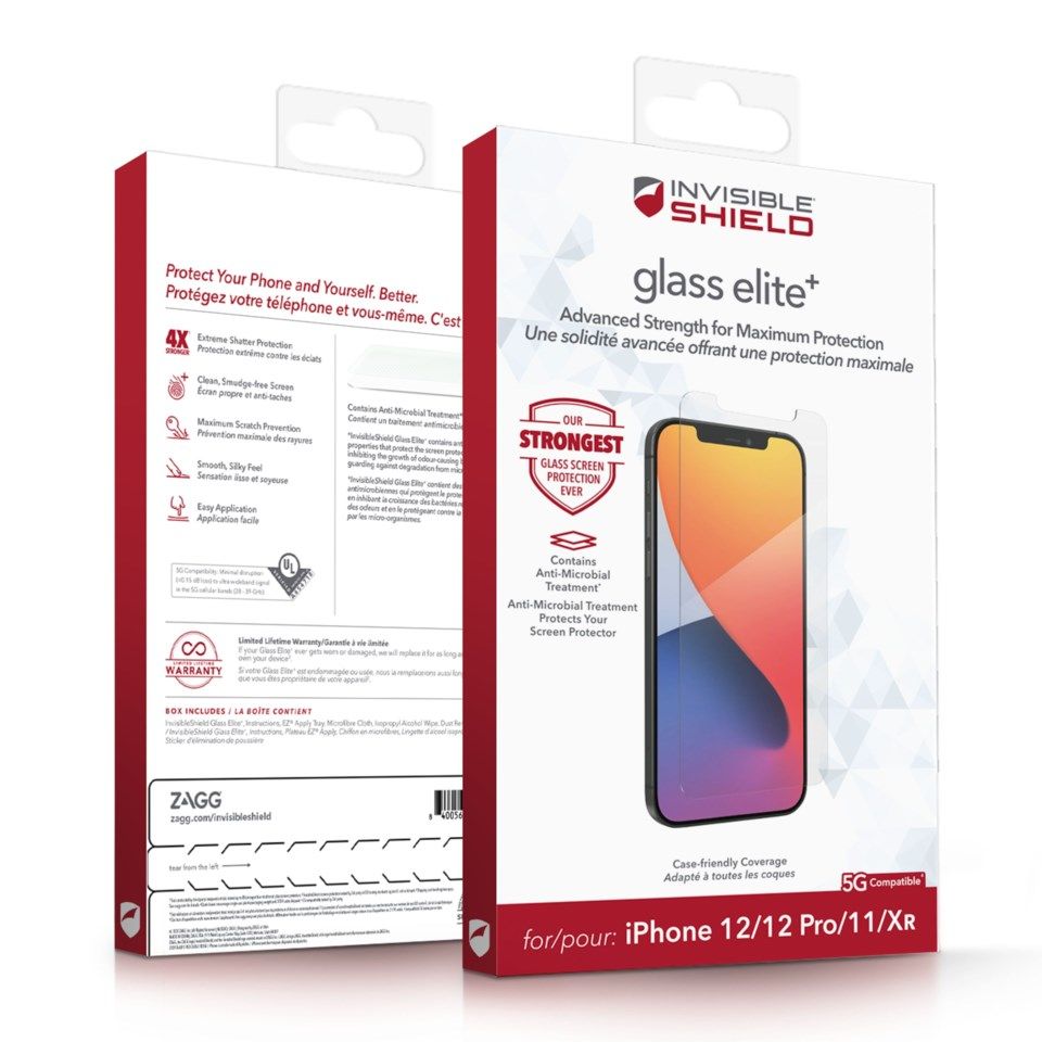 Invisible Shield Glass Elite + Skjermbeskytter for iPhone 12 og 12 Pro