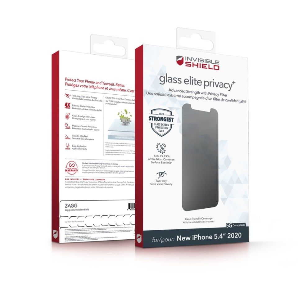 Invisible Shield Glass Elite Privacy Skärmskydd för iPhone 12 Mini