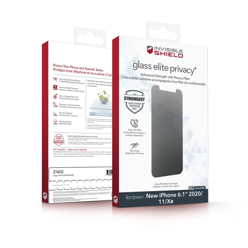 Invisible Shield Glass Elite Privacy Skjermbeskytter for iPhone 12 og 12 Pro