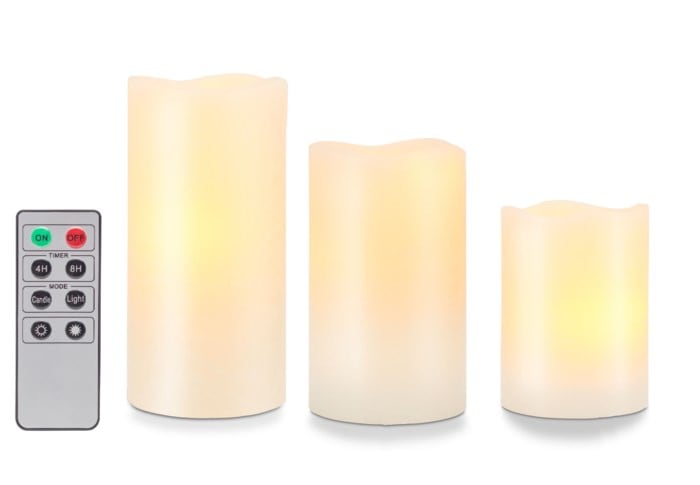 Kubbelys med fjernkontroll 3-pk.