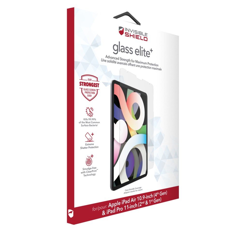 Invisible Shield Glass Elite + Skärmskydd för iPad Pro 11” och Air 2020