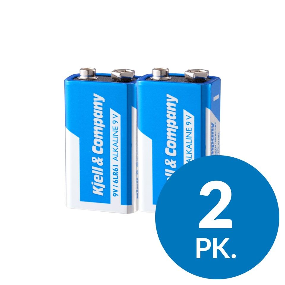Kjell & Company 9 V-batterier (PP3) 2-pakk