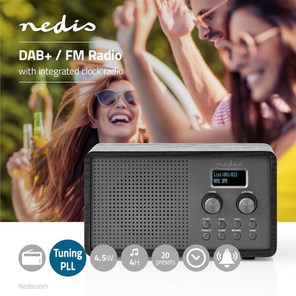 Radio med Dab+ og oppladbart batteri