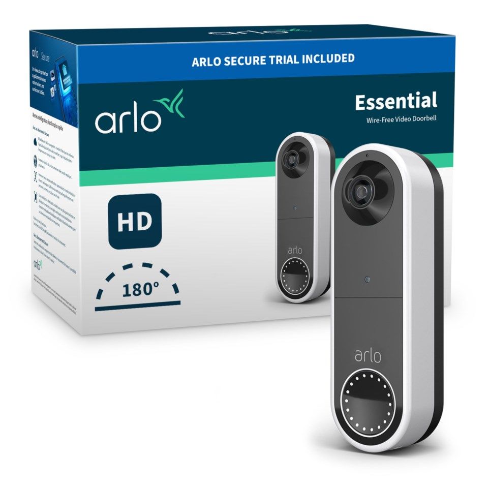 Arlo Essential Video Doorbell Trådløs Dørklokke Hvit