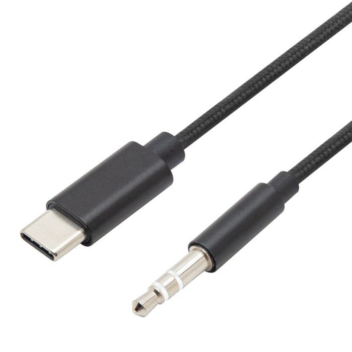 Linocell USB-C till 35 mm-kabel 1 m Svart