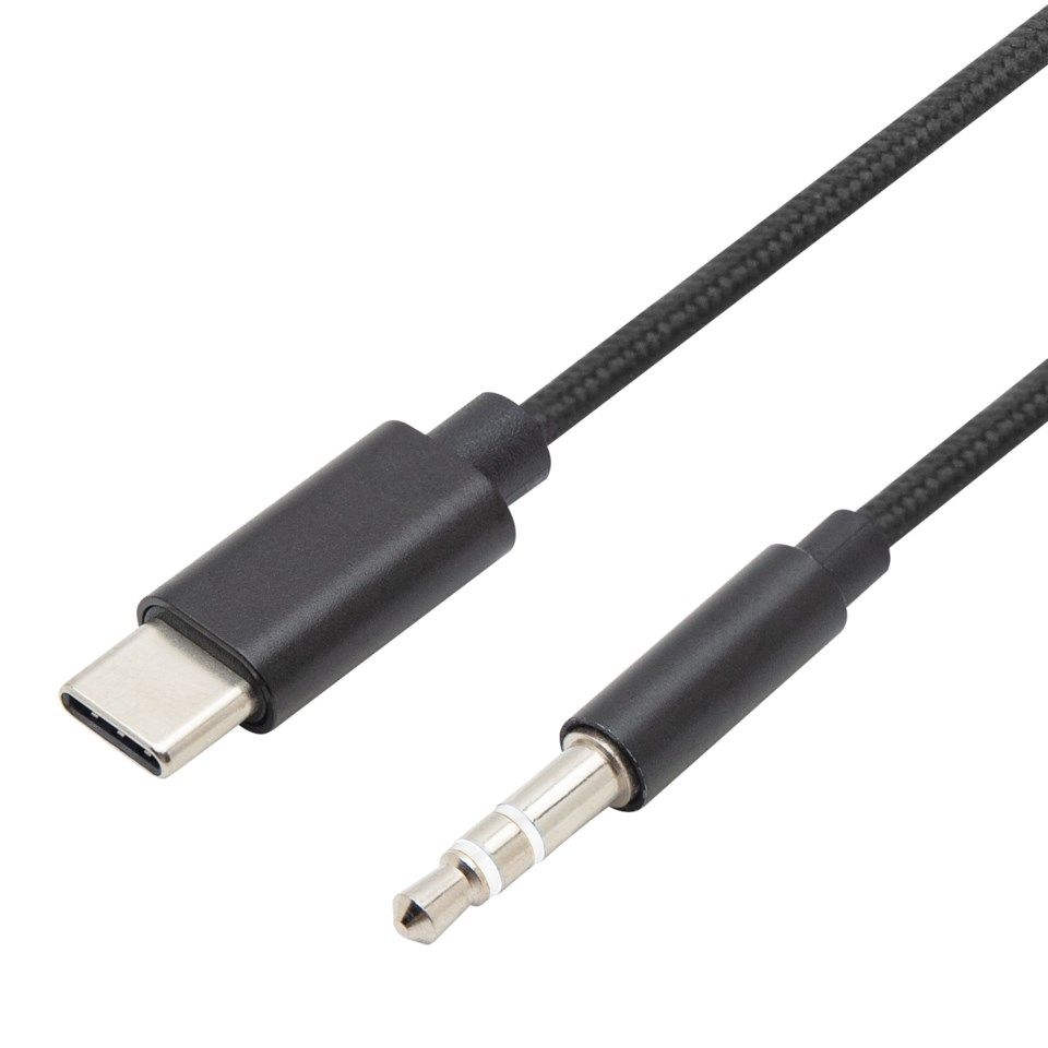 Linocell USB-C till 3,5 mm-kabel 1 m Svart