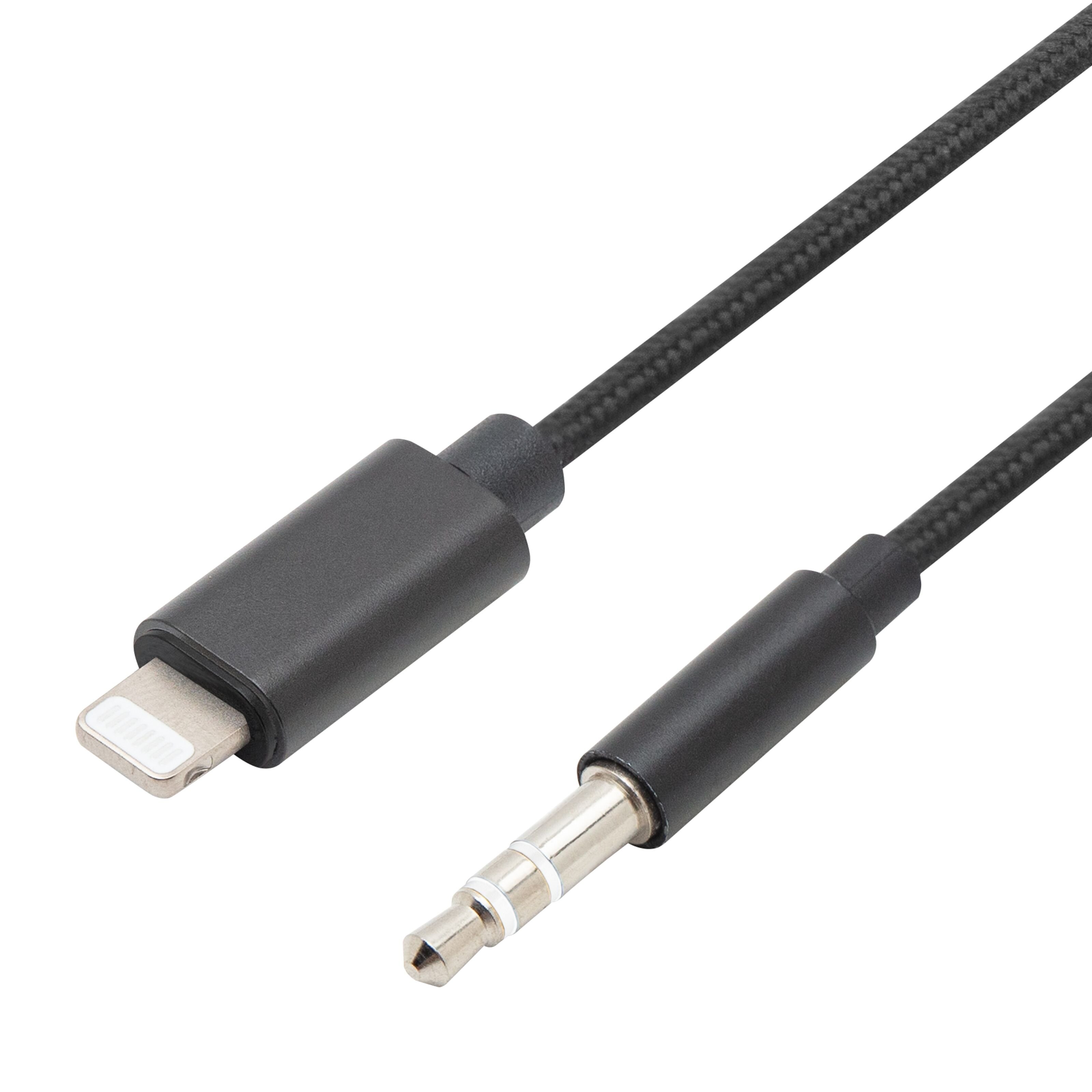 Linocell Lightning til 3,5 mm-kabel 1 m Svart