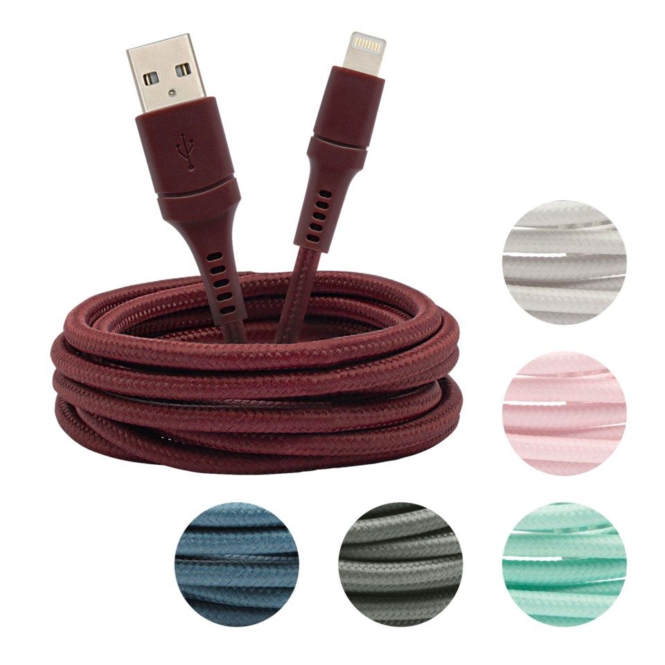 Linocell Colors Lightning-kabel 1,5 m Grønngrå