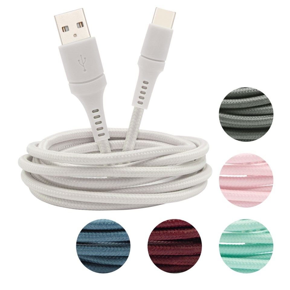 Linocell Colors USB-C-kabel 1,5 m Grønngrå
