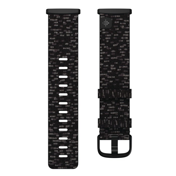 Fitbit Sense, Sense 2, Versa 3 & Versa 4 Vävt armband Charcoal S