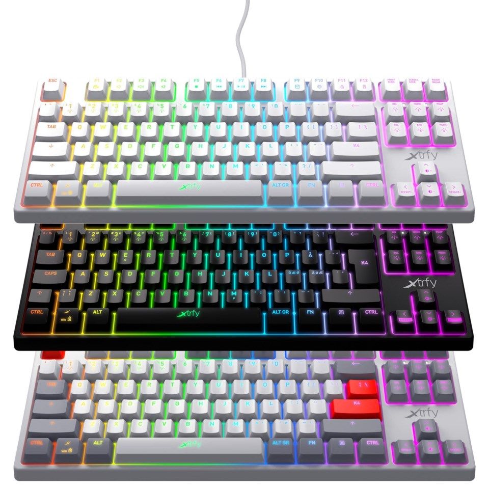 Xtrfy K4 RGB TKL Gaming-tastatur Hvit