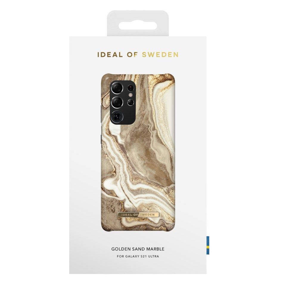 IDEAL OF SWEDEN Golden Sand Marble Mobilskal för Galaxy S21 Ultra