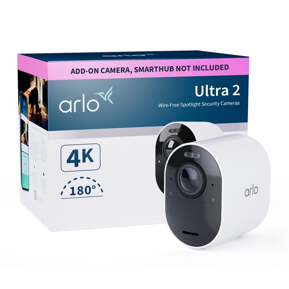 Arlo Ultra 2 Spotlight Ekstra Trådløs Overvåkingskamera 1-pk. Hvit