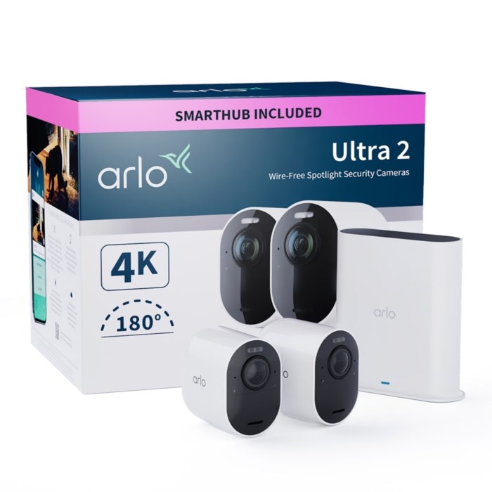 Arlo Ultra 2 Spotlight Trådlös Övervakningskamera 2-pack Vit