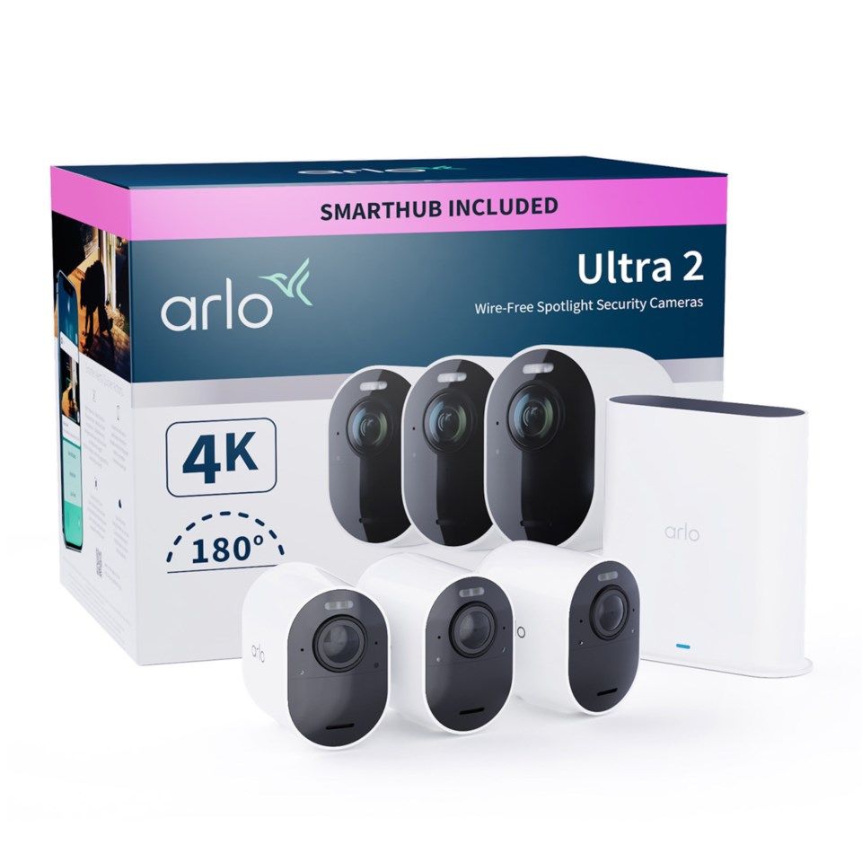 Arlo Ultra 2 Spotlight Trådløs Overvåkingskamera 3-pk.