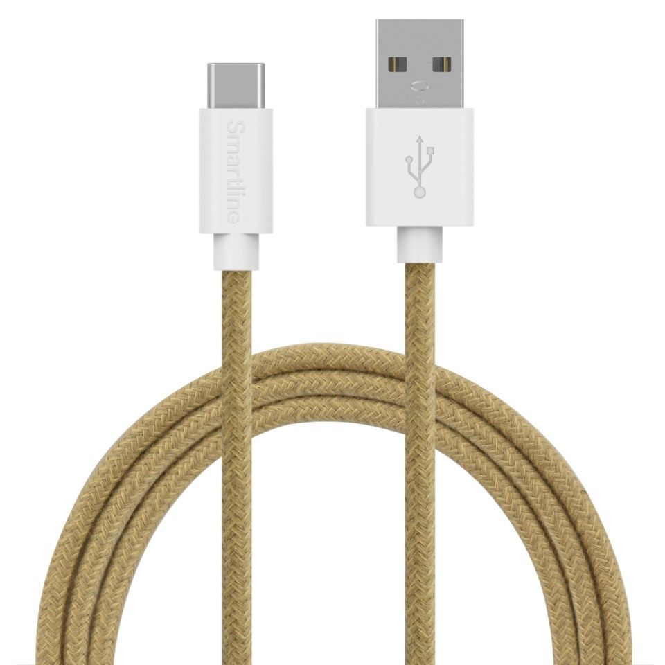 Smartline Fuzzy USB-C-kabel til USB 2 m Sand