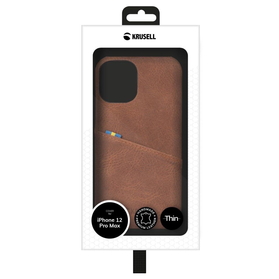Krusell Lommebokdeksel for iPhone 12 Pro Max Cognac