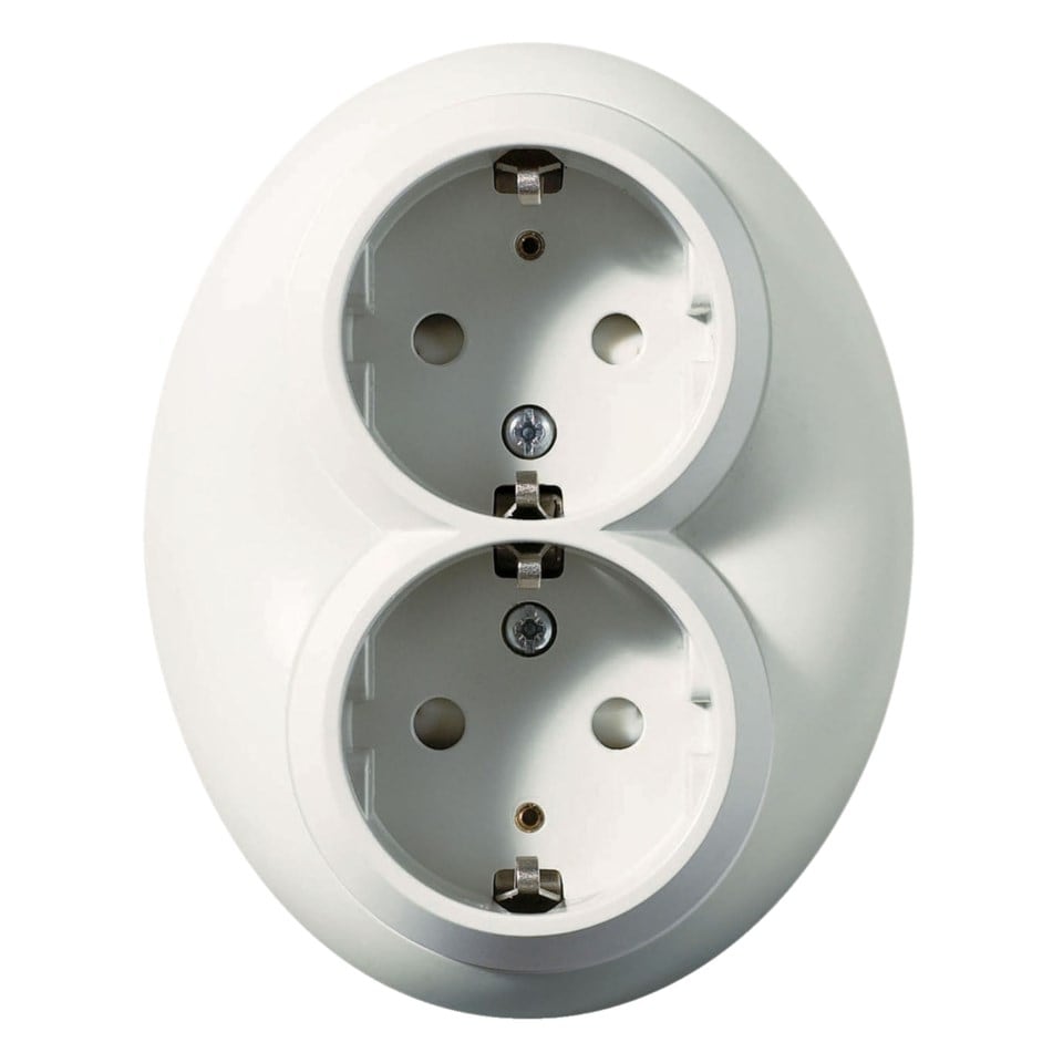 Schneider Electric Renova Jordet vegguttak 2-veis Innfelt Hvit