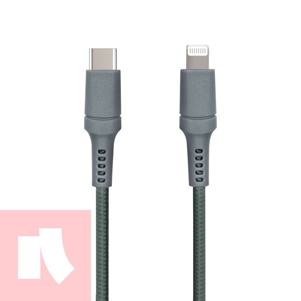 Nomadelic USB-C till Lightning 2.5 m Gröngrå