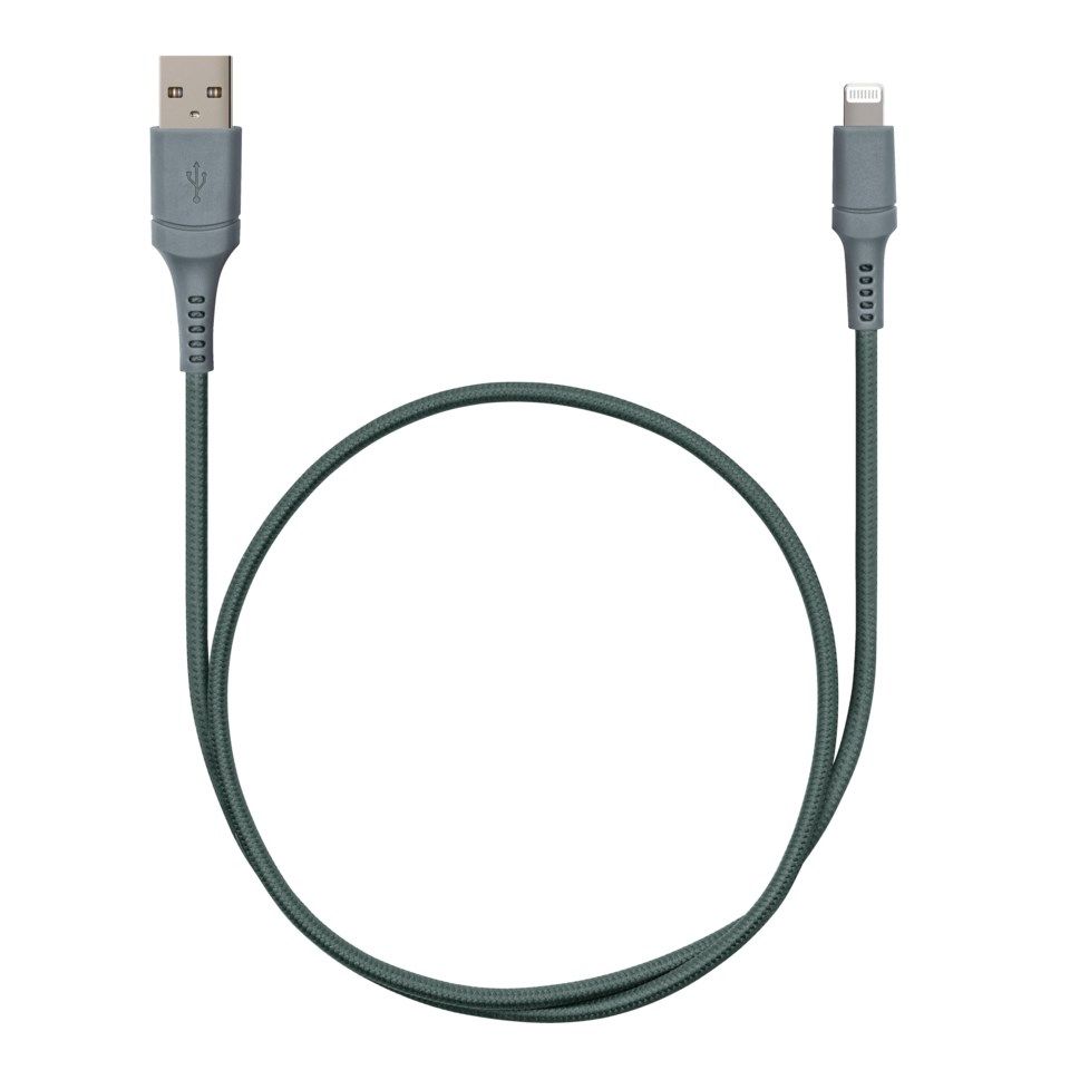 Nomadelic USB-A til Lightning 0.5 m Grønngrå