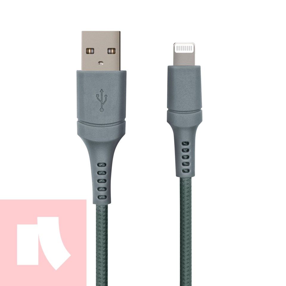 Nomadelic USB-A til Lightning 1.5 m Grønngrå