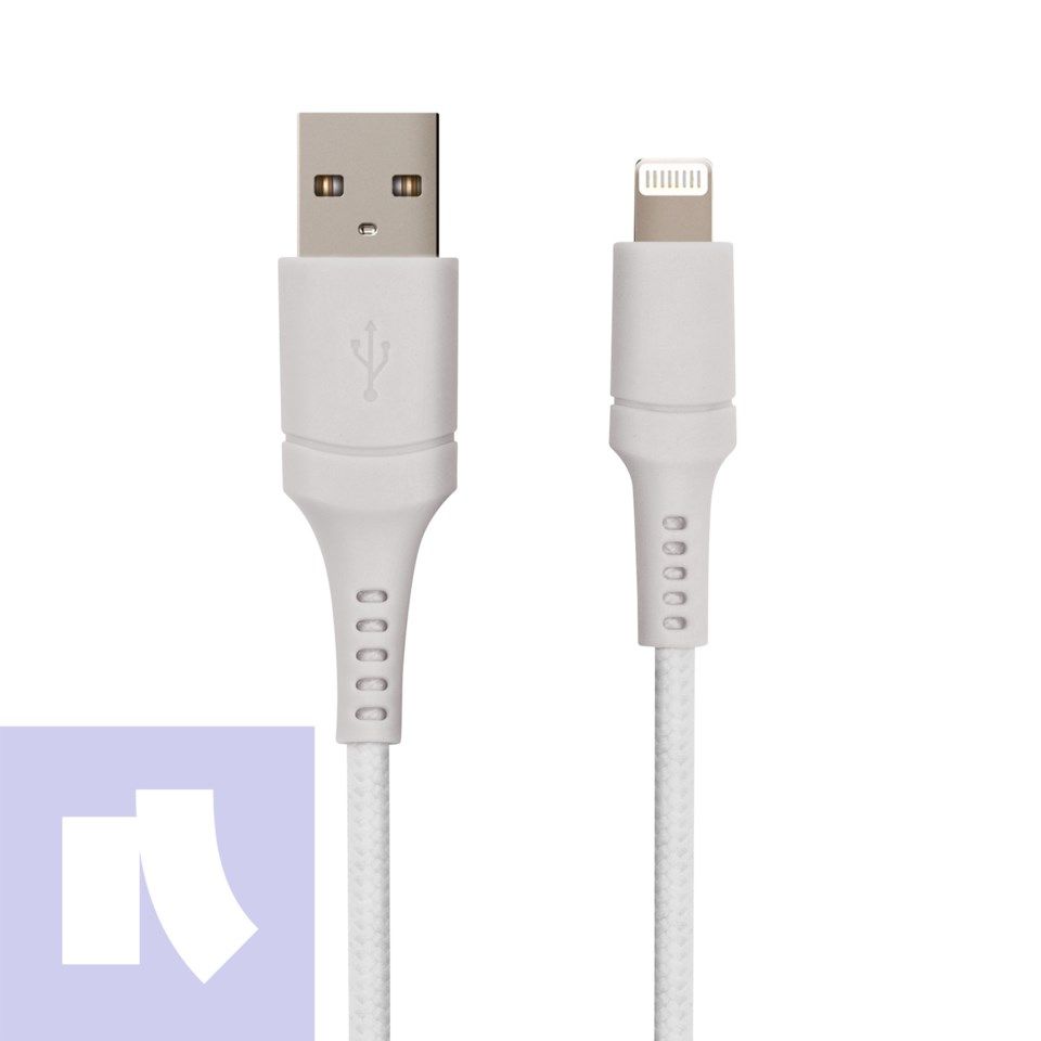 Nomadelic USB-A till Lightning 1.5 m Grå