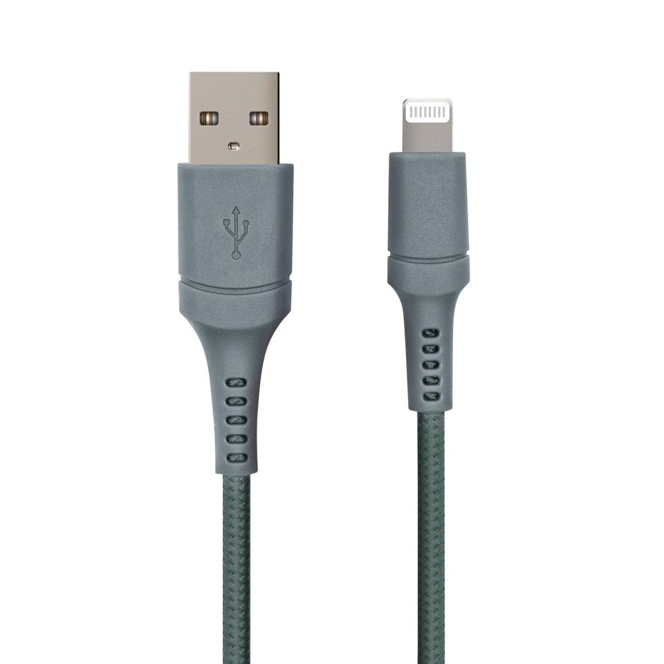 Nomadelic USB-A til Lightning 2.5 m Grønngrå