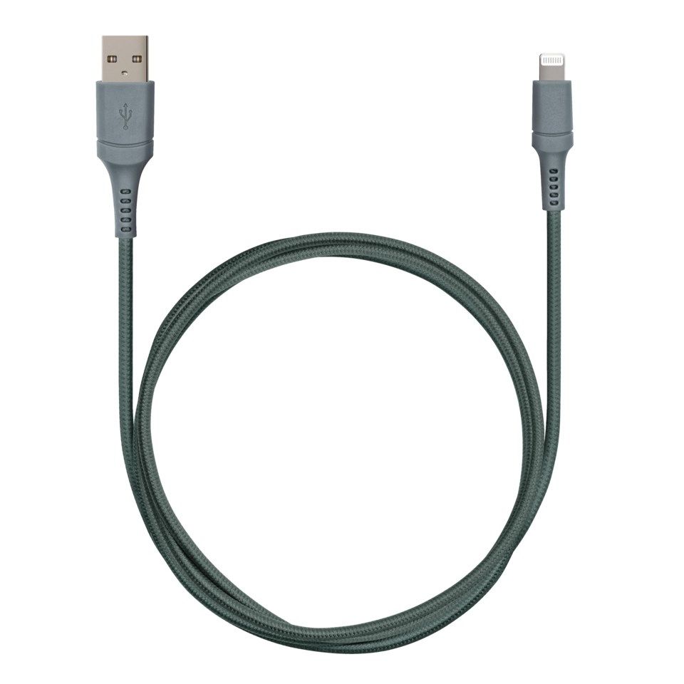Nomadelic USB-A till Lightning 2.5 m Gröngrå