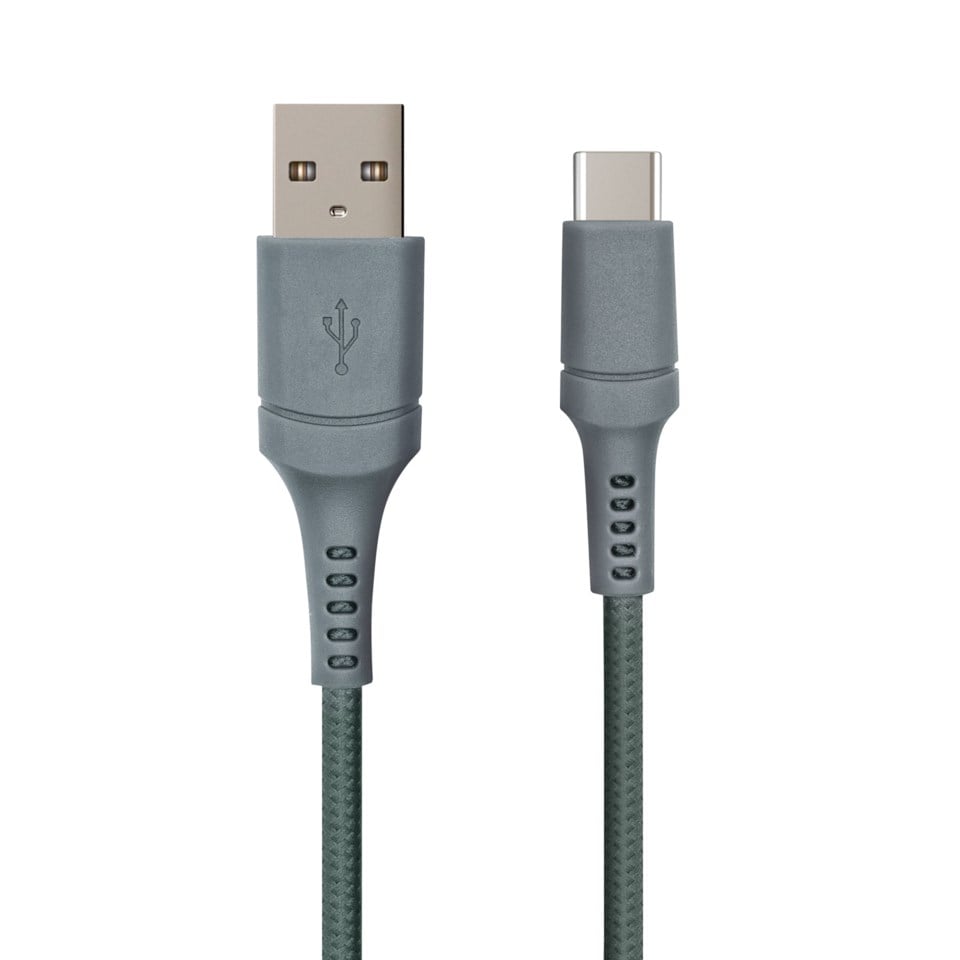 USB-A till USB-C 1.5 m Gröngrå