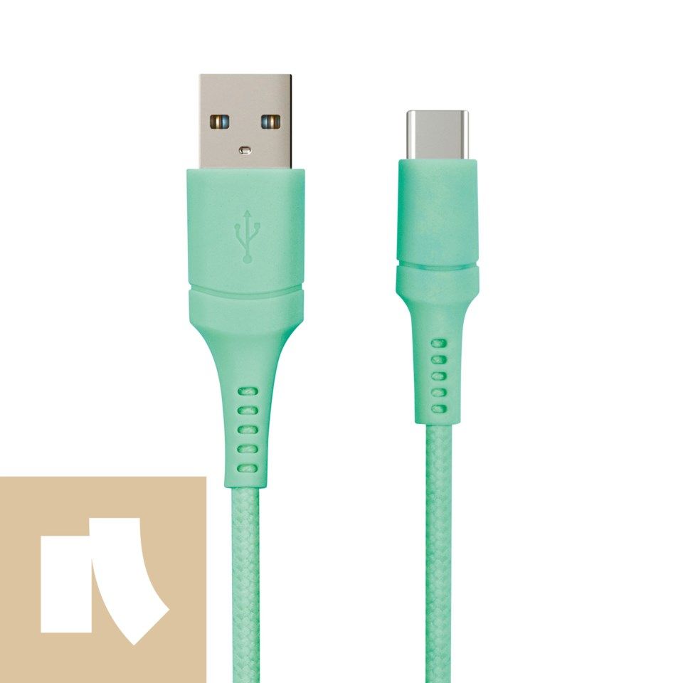 Nomadelic USB-A till USB-C 2.5 m Teal