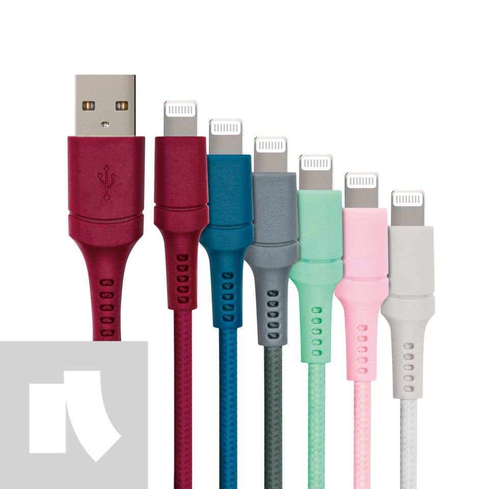 Nomadelic USB-A til Lightning 2.5 m Grønngrå
