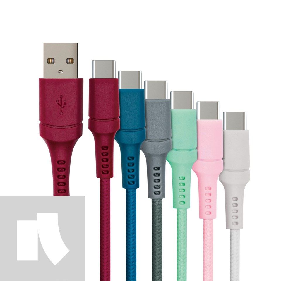 Nomadelic USB-A till USB-C 2.5 m Röd