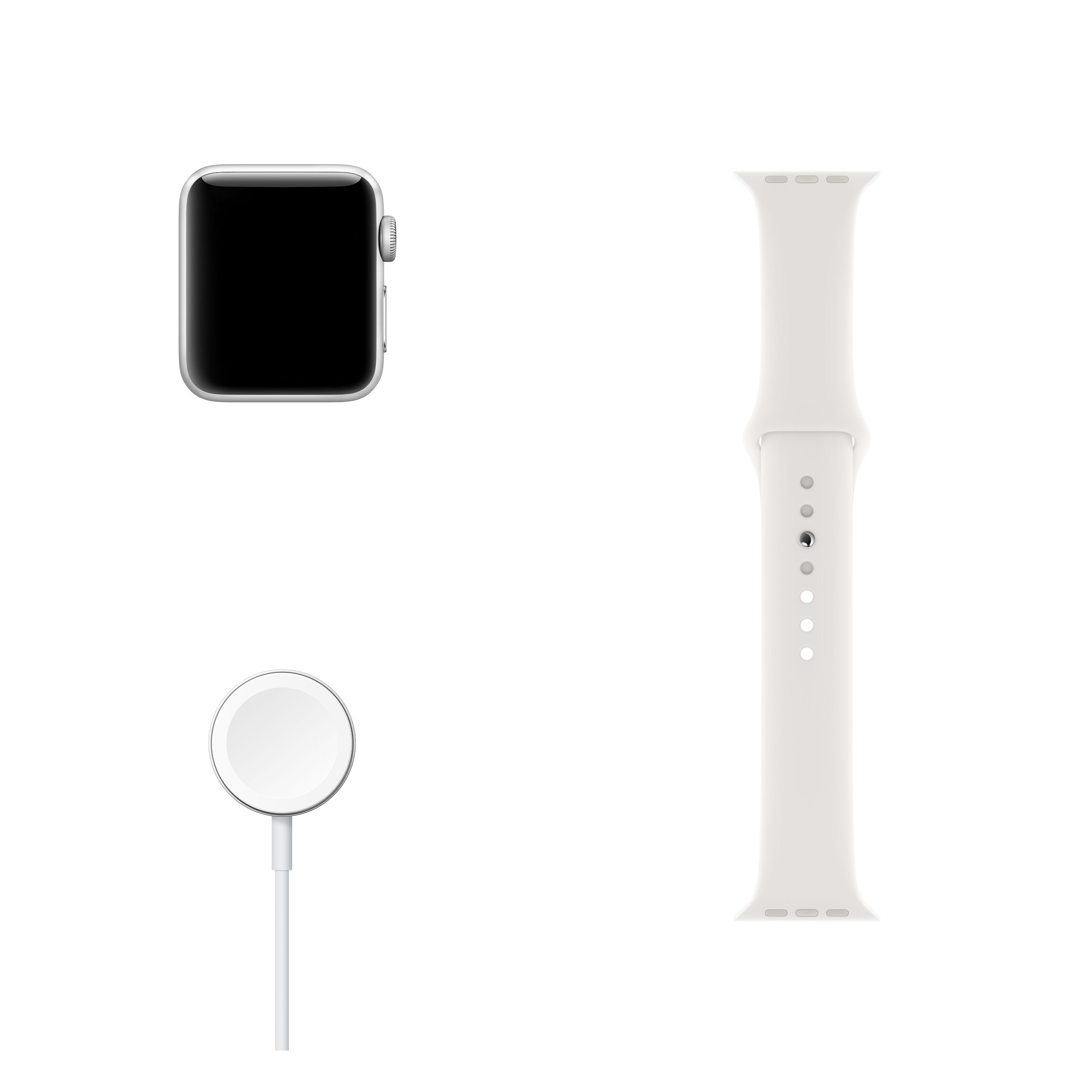 Apple Watch Series 3 (GPS) 38 mm Silver/Vit - Apple Watch Series 3 |  Kjell.com