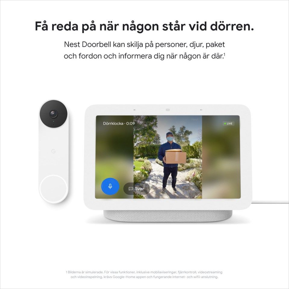 Google Nest Doorbell (batteri) Dörrklocka med kamera