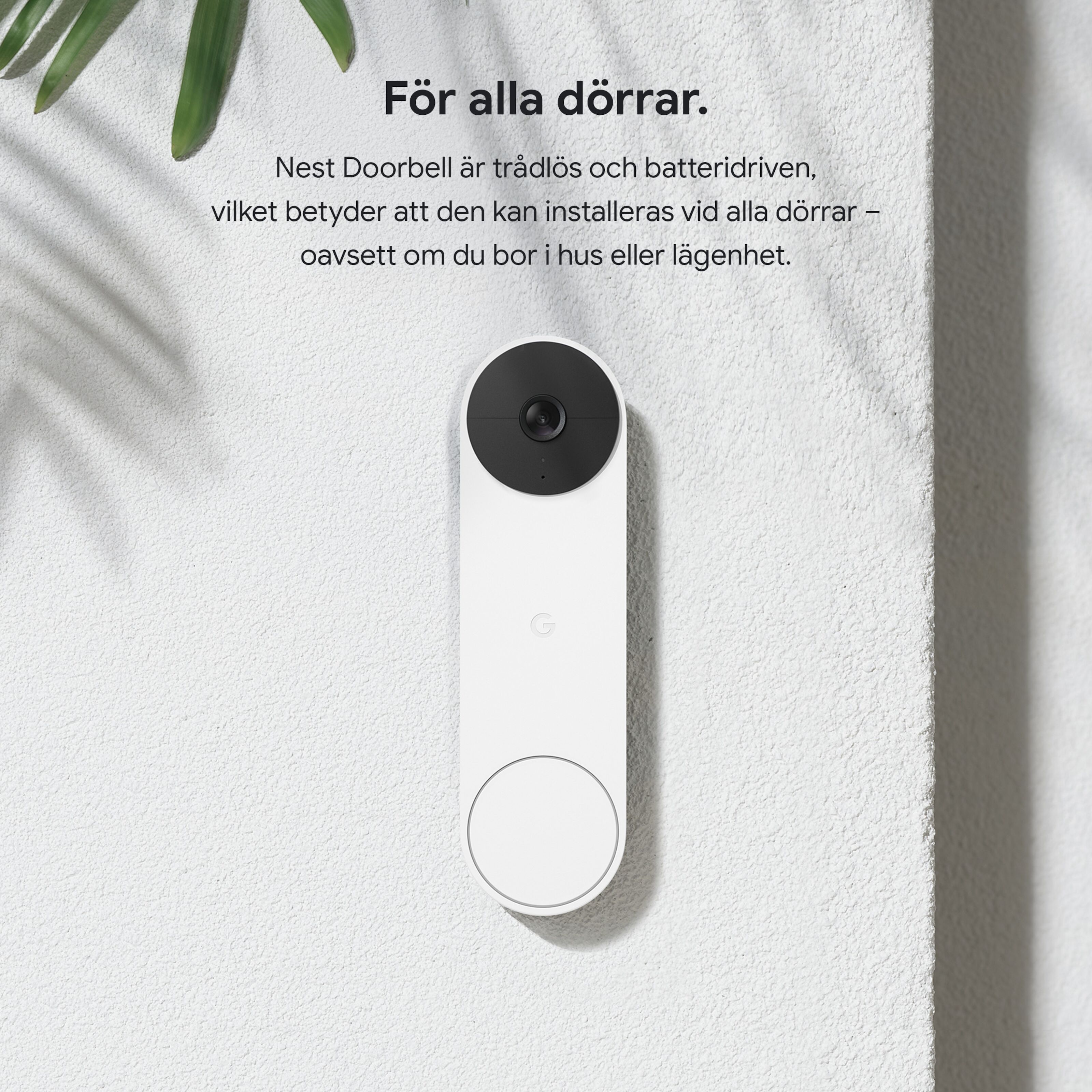 Google Nest Doorbell (batteri) Dörrklocka med kamera - Smarta