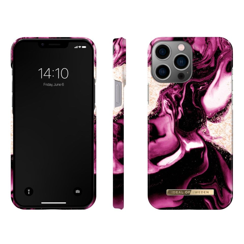 IDEAL OF SWEDEN Mobildeksel for iPhone 13 Pro Max Golden Ruby Marble