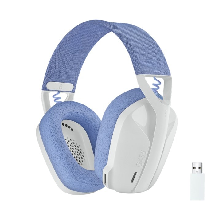 Logitech G 435 Lightspeed Trådlöst gaming-headset Off-white & Lila