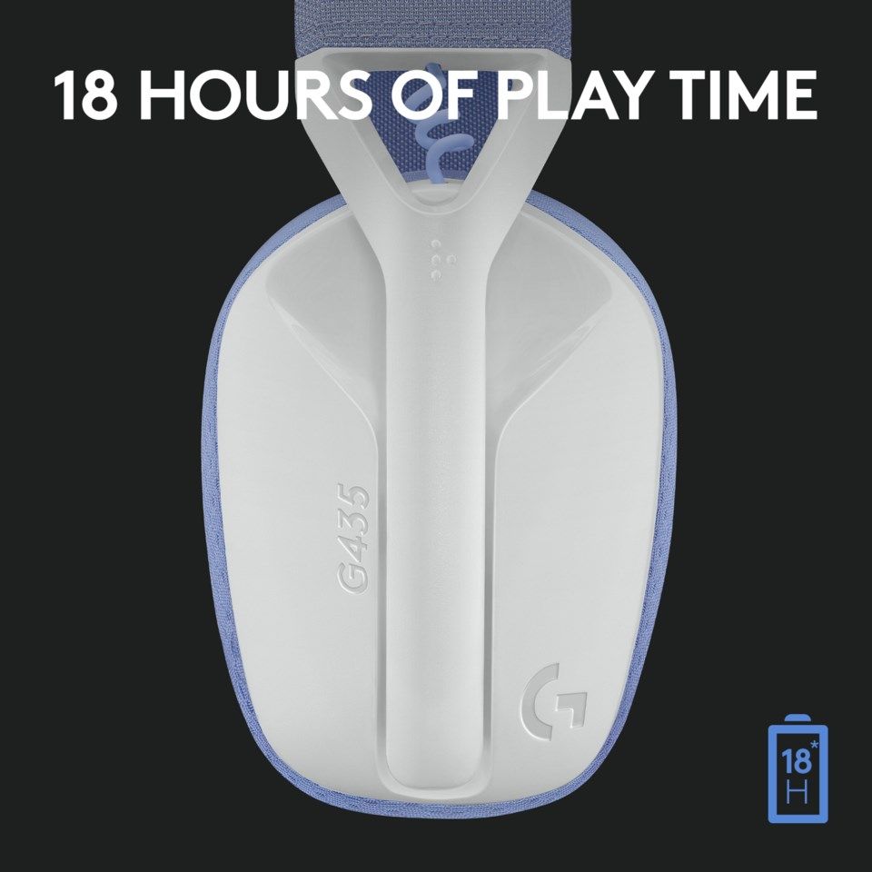 Logitech G 435 Lightspeed Trådlöst gaming-headset Off-white & Lila